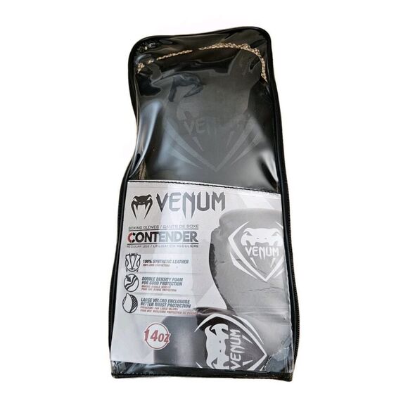 VENUM Contender Boxing Gloves 14oz - Black (Brand New) - Picture 1 of 7